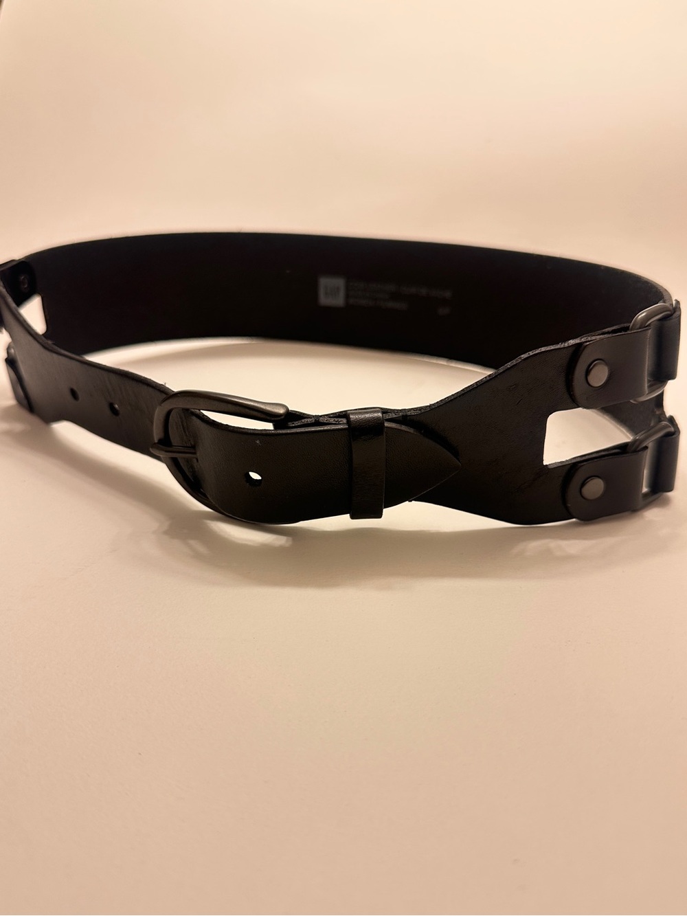 GAP Genuine Leather Cinching Belt with Double Side Buckles